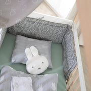 Tour de lit bébé "miffy®" tissé, nid pour lits de bébé et d'enfant, gris