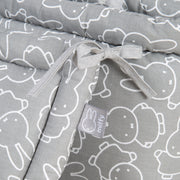 Tour de lit bébé "miffy®" tissé, nid pour lits de bébé et d'enfant, gris