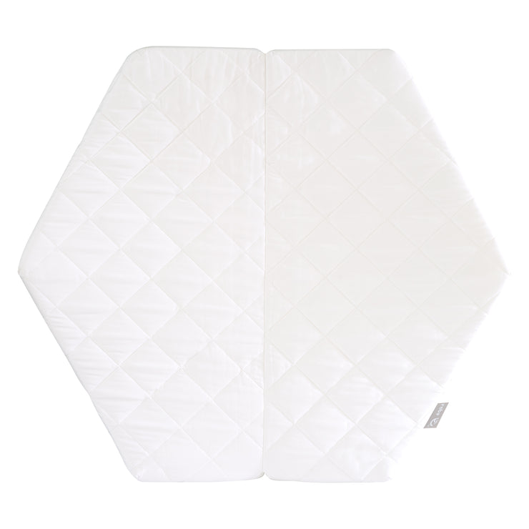 Matelas pour parc bébé, hexagonal, blanc, matelassé, L 112 x P 97 x H 4 cm