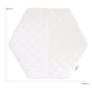 Matelas pour parc bébé, hexagonal, blanc, matelassé, L 112 x P 97 x H 4 cm