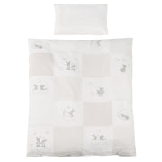 Set letto completo "Fox e Bunny", 70 x 140 cm, trasformabile, bianco, incl. Biancheria da letto, baldacchino, riduttore e materasso