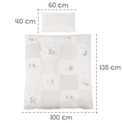 Juego de cama completo 'Fox & Bunny', 70 x 140 cm, convertible, blanco, incl. ropa de cama, dosel, nido y colchón