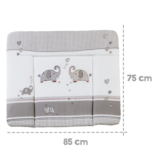 Almohadilla para cambiar 'Jumbotwins', 85 x 75 cm, almohadilla suave para cambiar, recubierta de PU, a cuadros gris