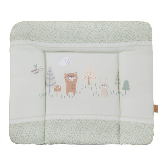 Materasso per fasciatoio 'Woodland Buddies' - 85 x 75 cm - rivestito in PU - verde pastello