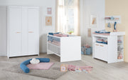 Ensemble de chambre «Lilo» - Lit combiné 70x140 + couche de tiroirs à couches + armoire - blanc