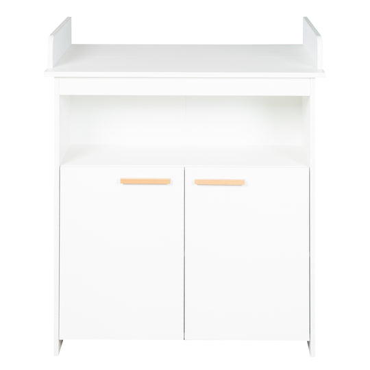 Conjunto de habitación 'Lilo' - Cama combinada 70x140 + Cómoda para cambiar pañales + Armario - Blanco