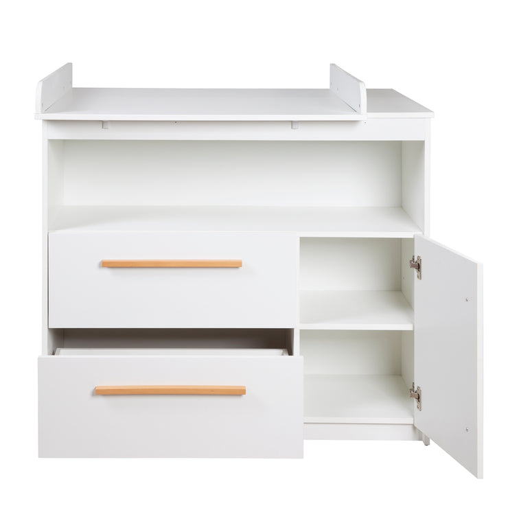 Ensemble de chambre 'Lilo' - Lit évolutif 70x140 + Commode à langer + Armoire - Blanc