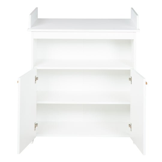 Conjunto de habitación 'Lilo' - Cama combinada 70x140 + Cómoda para cambiar pañales + Armario - Blanco