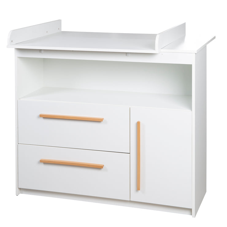 Ensemble de chambre 'Lilo' - Lit évolutif 70x140 + Commode à langer + Armoire - Blanc