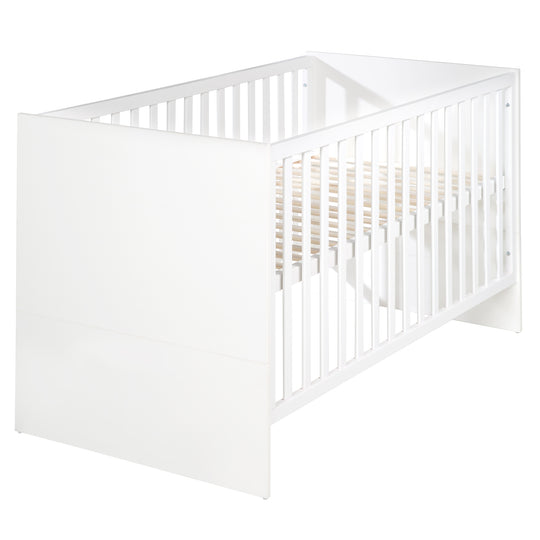 Conjunto de habitación 'Lilo' - Cama combinada 70x140 + Cómoda para cambiar pañales + Armario - Blanco