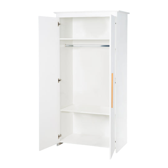 Conjunto de habitación 'Lilo' - Cama combinada 70x140 + Cómoda para cambiar pañales + Armario - Blanco