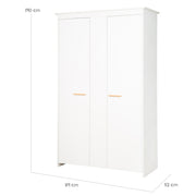 Ensemble de chambre «Lilo» - Lit combiné 70x140 + couche de tiroirs à couches + armoire - blanc