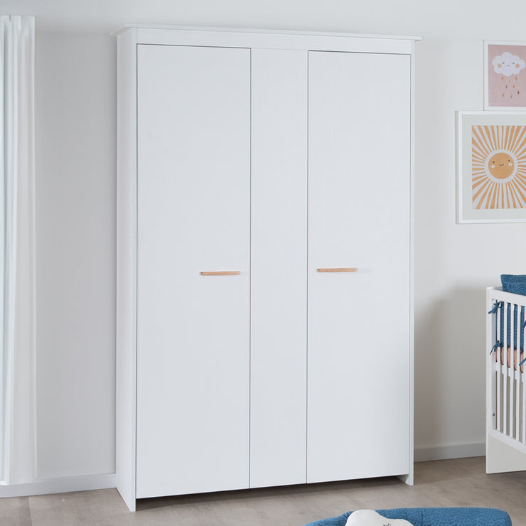 Ensemble de chambre 'Lilo' - Lit évolutif 70x140 + Commode à langer + Armoire - Blanc