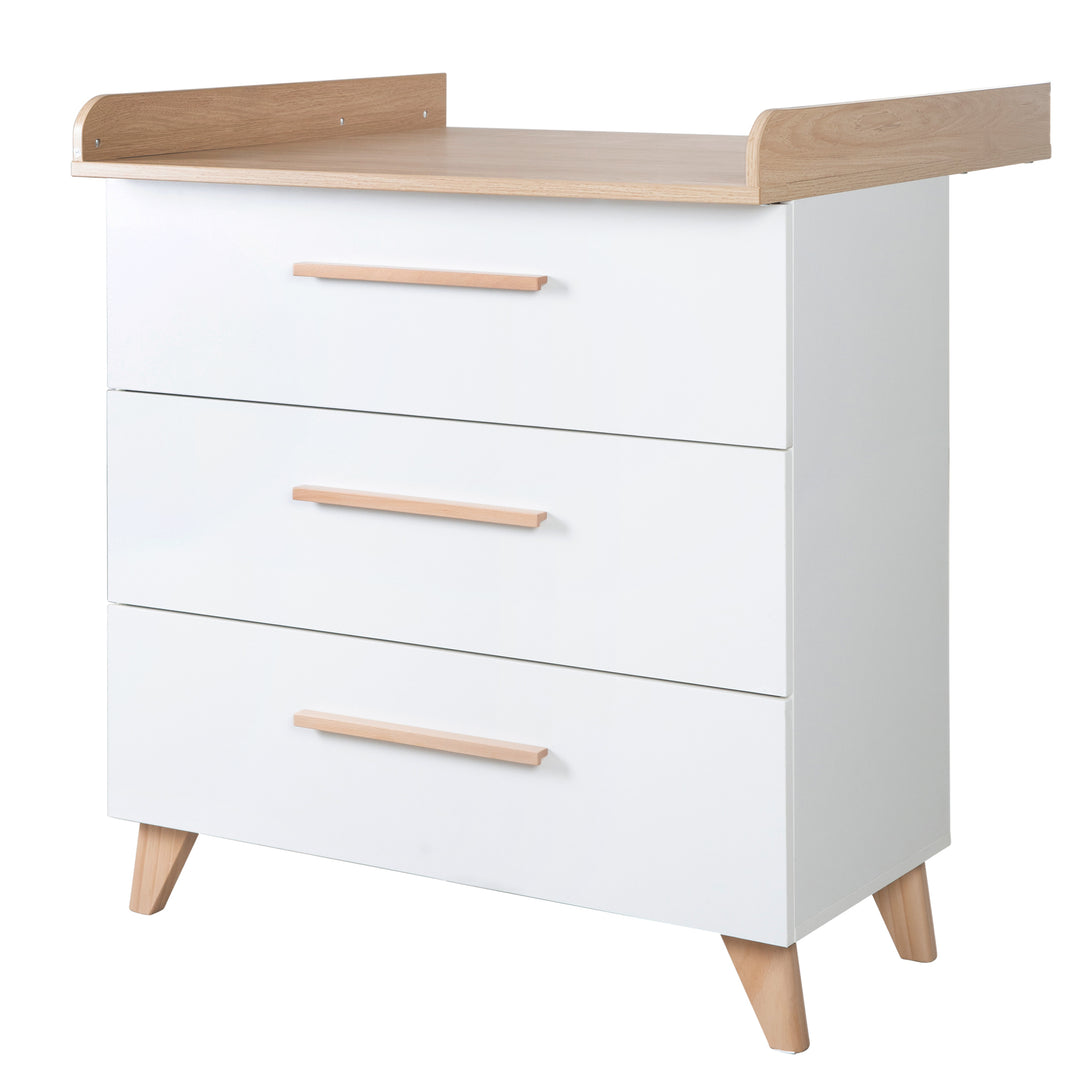 Cameretta per neonati 'Leon' 3 pz - Set di mobili trasformabili - Bianco / Rovere Othello