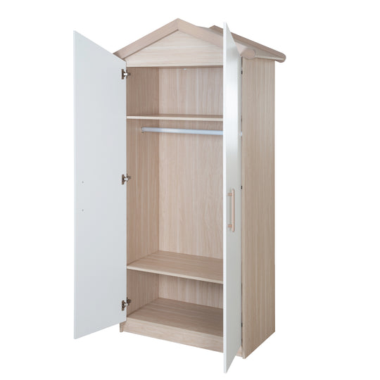 Babyzimmer Set Cabane 3-teilig in Hausoptik - Weiß / Dekor Eiche