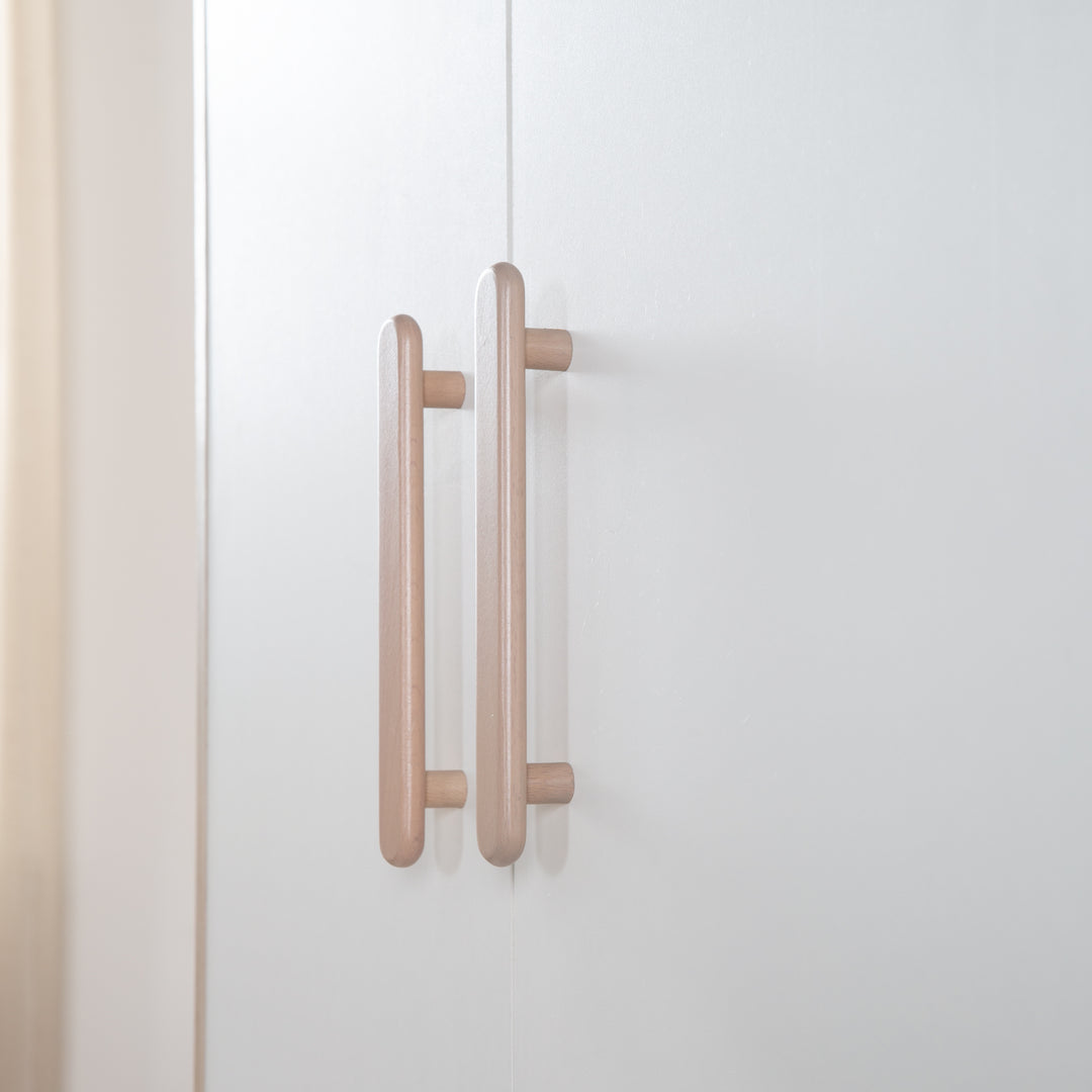 Babyzimmer Set Cabane 3-teilig in Hausoptik - Weiß / Dekor Eiche