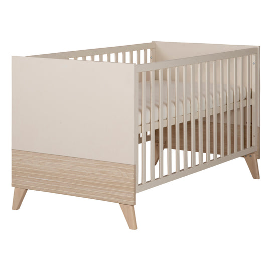 Ensemble de meubles pour bébé ‘Sidney’ 2 pièces – Pieds et poignées en bois massif – Cachemire / Chêne