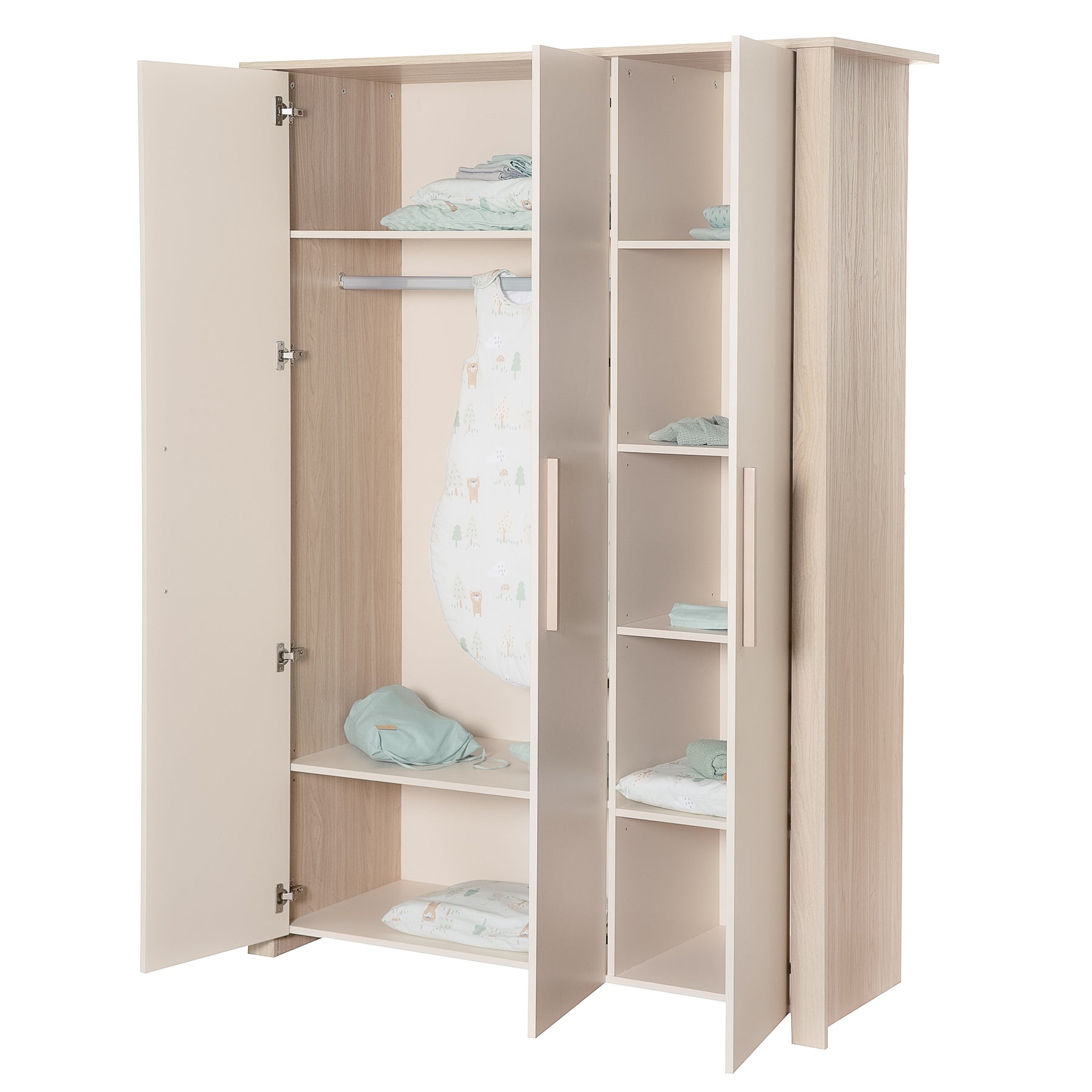 Armoire 3 porte beige chêne