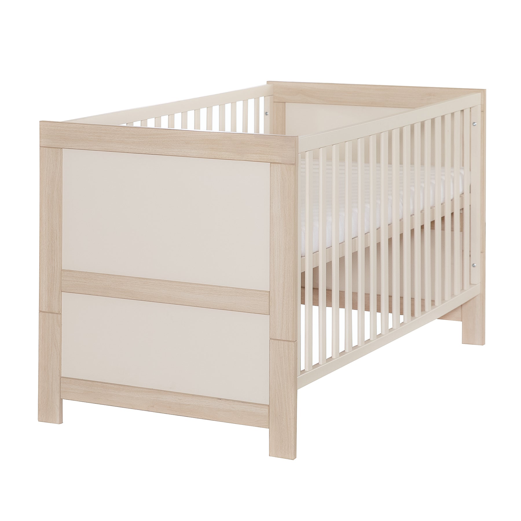 Lit évolutif beige cachemire et chêne 70x140