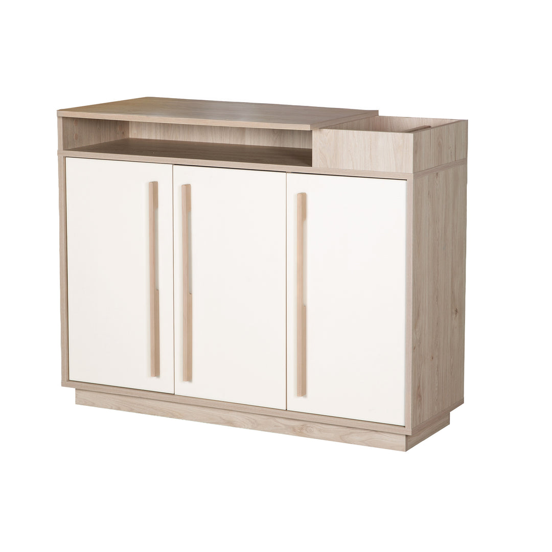 Chambre bébé 'Elva' 3 pcs – Étagères ouvertes & Fermeture Soft-Close – Cachemire / Noyer Virginia