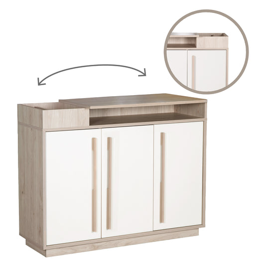 Chambre bébé 'Elva' 3 pcs – Étagères ouvertes & Fermeture Soft-Close – Cachemire / Noyer Virginia