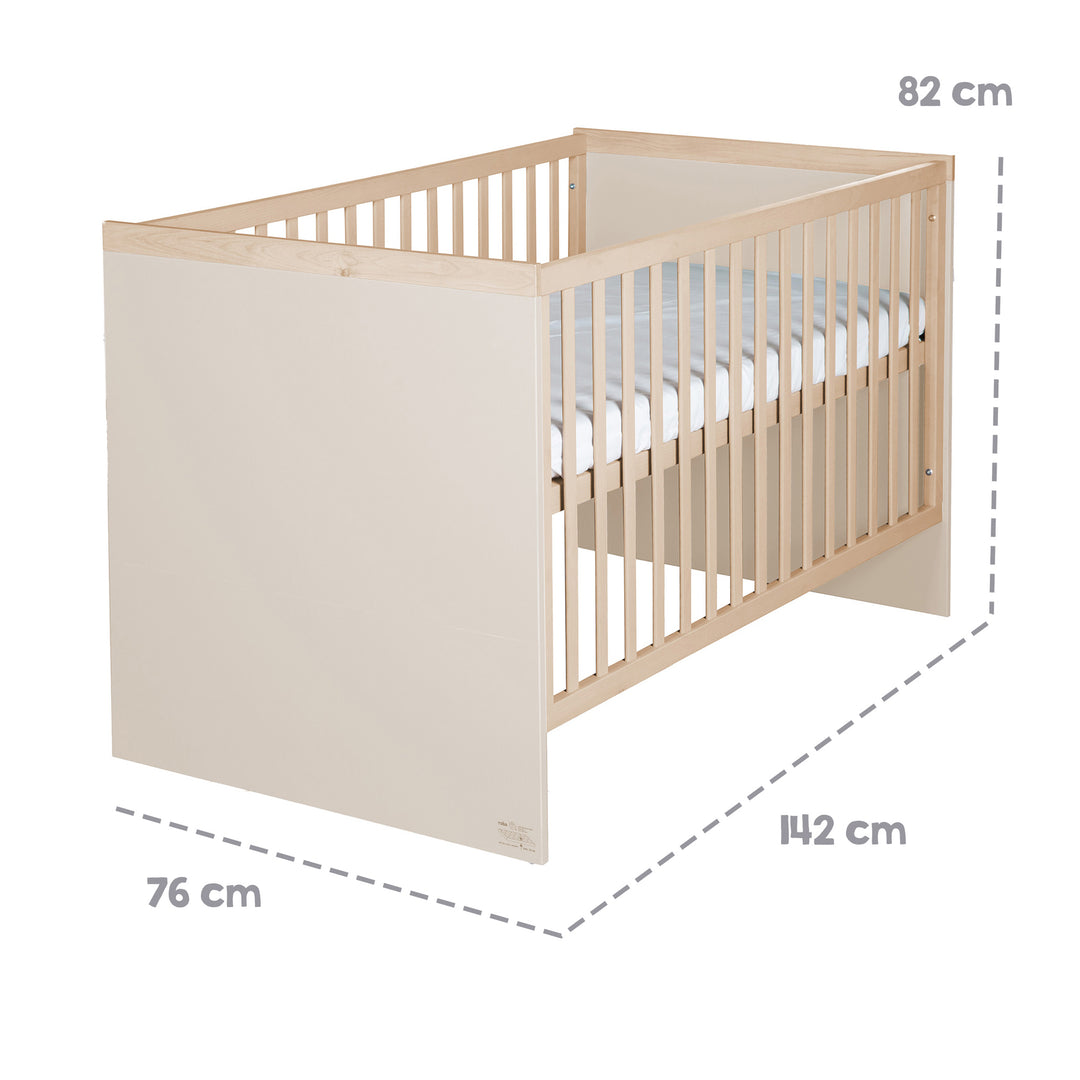 Chambre bébé 'Elva' 3 pcs – Étagères ouvertes & Fermeture Soft-Close – Cachemire / Noyer Virginia