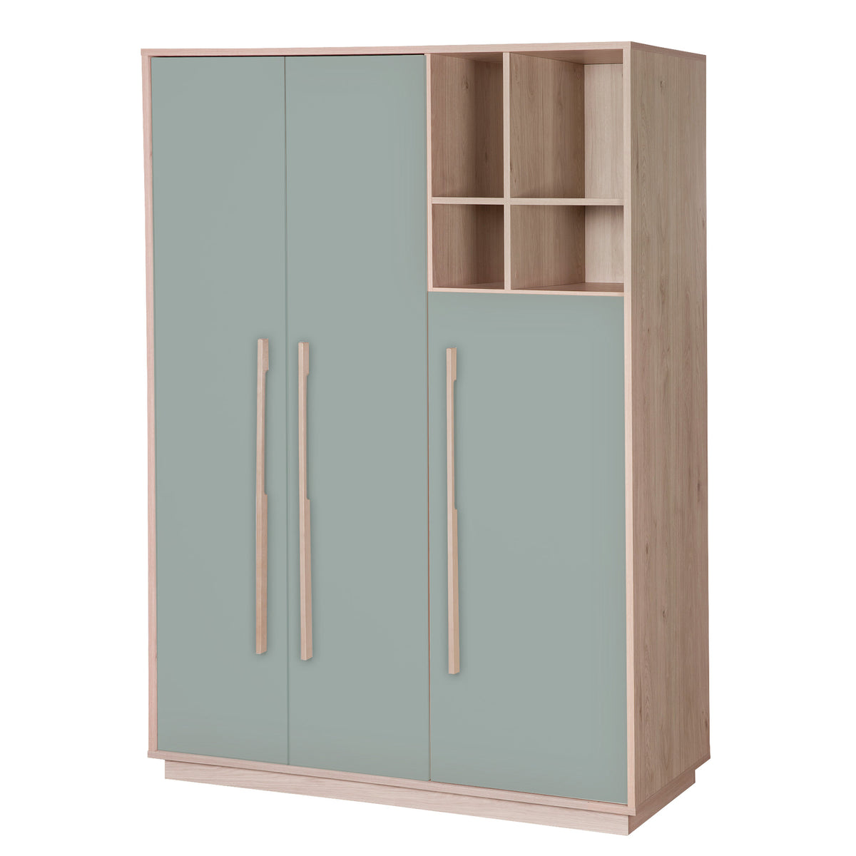 Armoire enfant vert sauge noyer