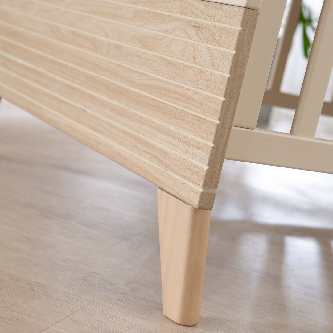 Ensemble de meubles pour bébé ‘Sidney’ 3 pièces – Pieds et poignées en bois massif – Cachemire / Chêne
