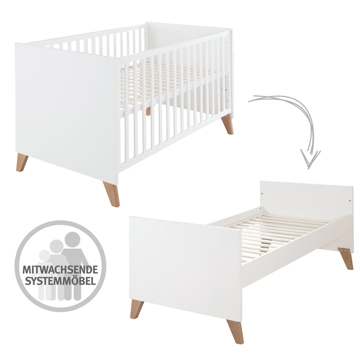 Furniture Set 'Ole', including Baby / Children's Bed 70 x 140 cm & Changing Table