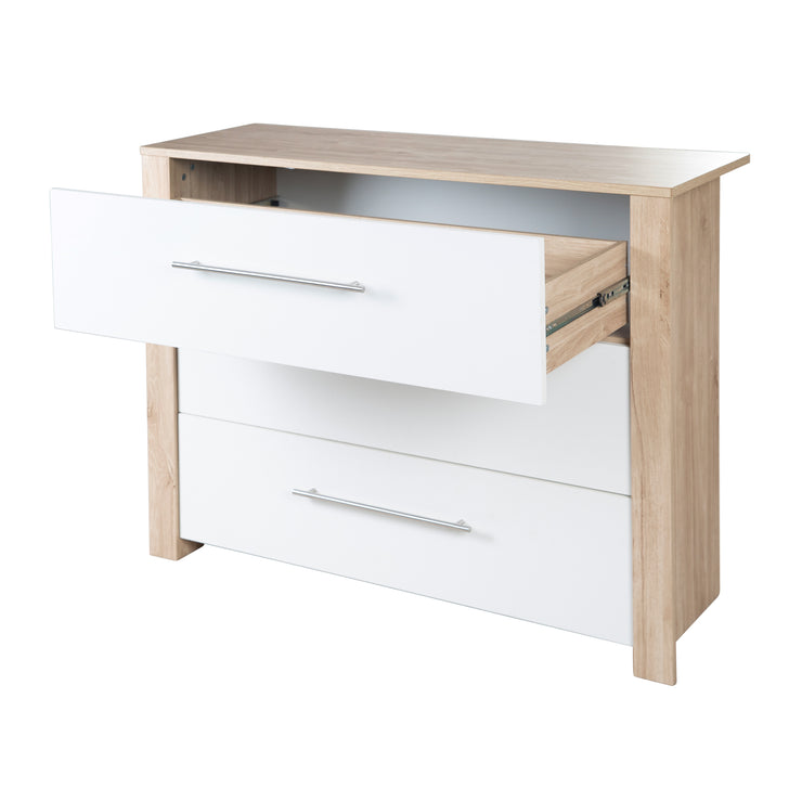 Furniture Set 'Malo' - Cot 70x140 & Changing Table - White / Oak Finish