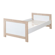 Conjunto de muebles 'Malo' - Cama 70 x 140 cm y Cómoda cambiador - Blanco / Decor roble