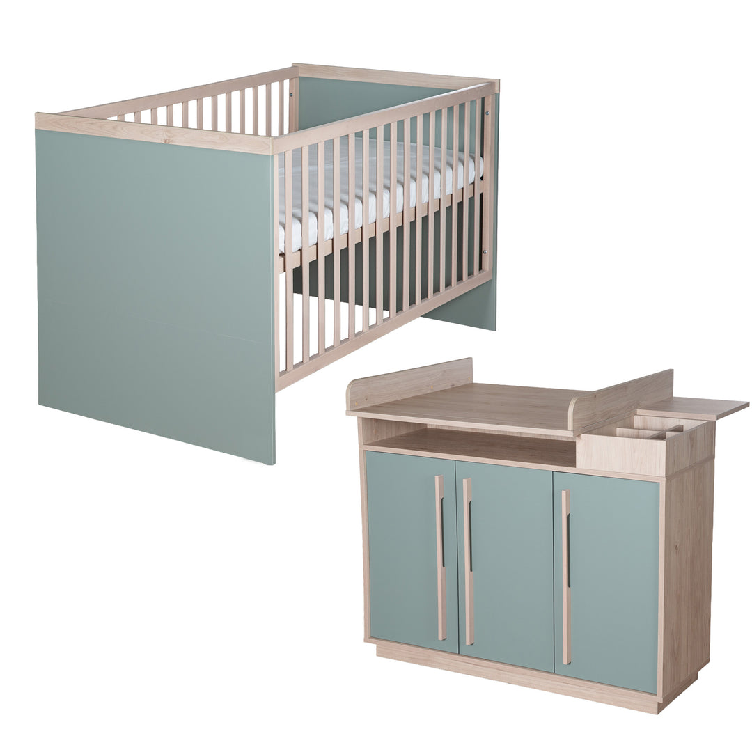 Möbelset Selva 2-teilig: Babybett 70x140 & Kommode