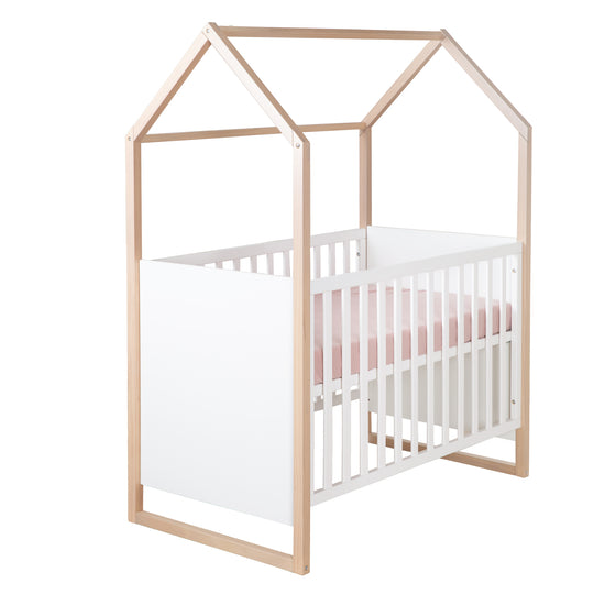 Babyzimmerset 'Noah' 3-teilig mit Hausbett in 60x120 cm - Weiß / Tristan Eiche – Freisteller (16/25)