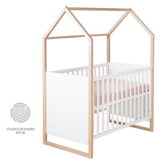 Babyzimmerset 'Noah' 3-teilig mit Hausbett in 60x120 cm - Weiß / Tristan Eiche – Infografik (21/25)