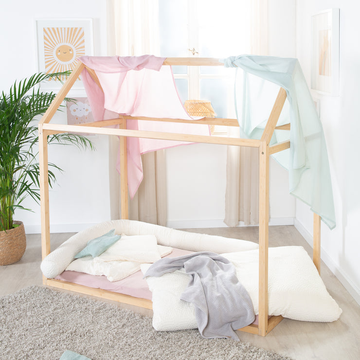 Lit cabane 70 x 140 cm - Lit Montessori en bois de bambou - Certifié FSC