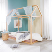 Lit cabane 70 x 140 cm - Lit Montessori en bois de bambou - Certifié FSC