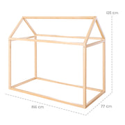 Lit de maison 70 x 140 cm - lit Montessori en bois de bambou - Certifié FSC