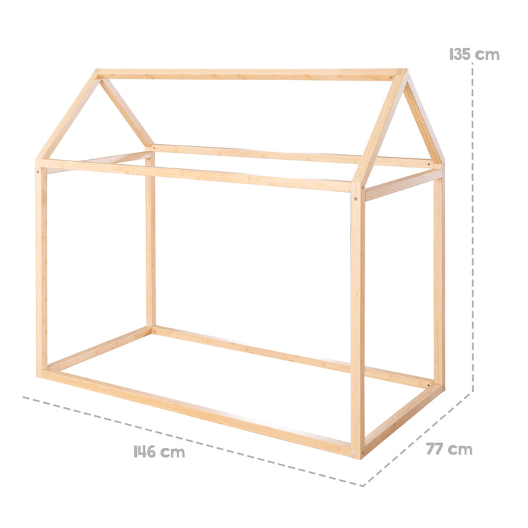 Lettino casa 70 x 140 cm - Letto Montessori in legno di bambù - Certificato FSC