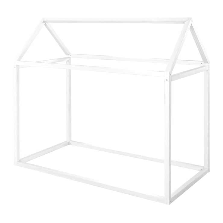Lit cabane 70 x 140 cm - Lit Montessori en bois blanc - Certifié FSC