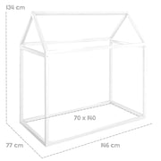 Lit cabane 70 x 140 cm - Lit Montessori en bois blanc - Certifié FSC