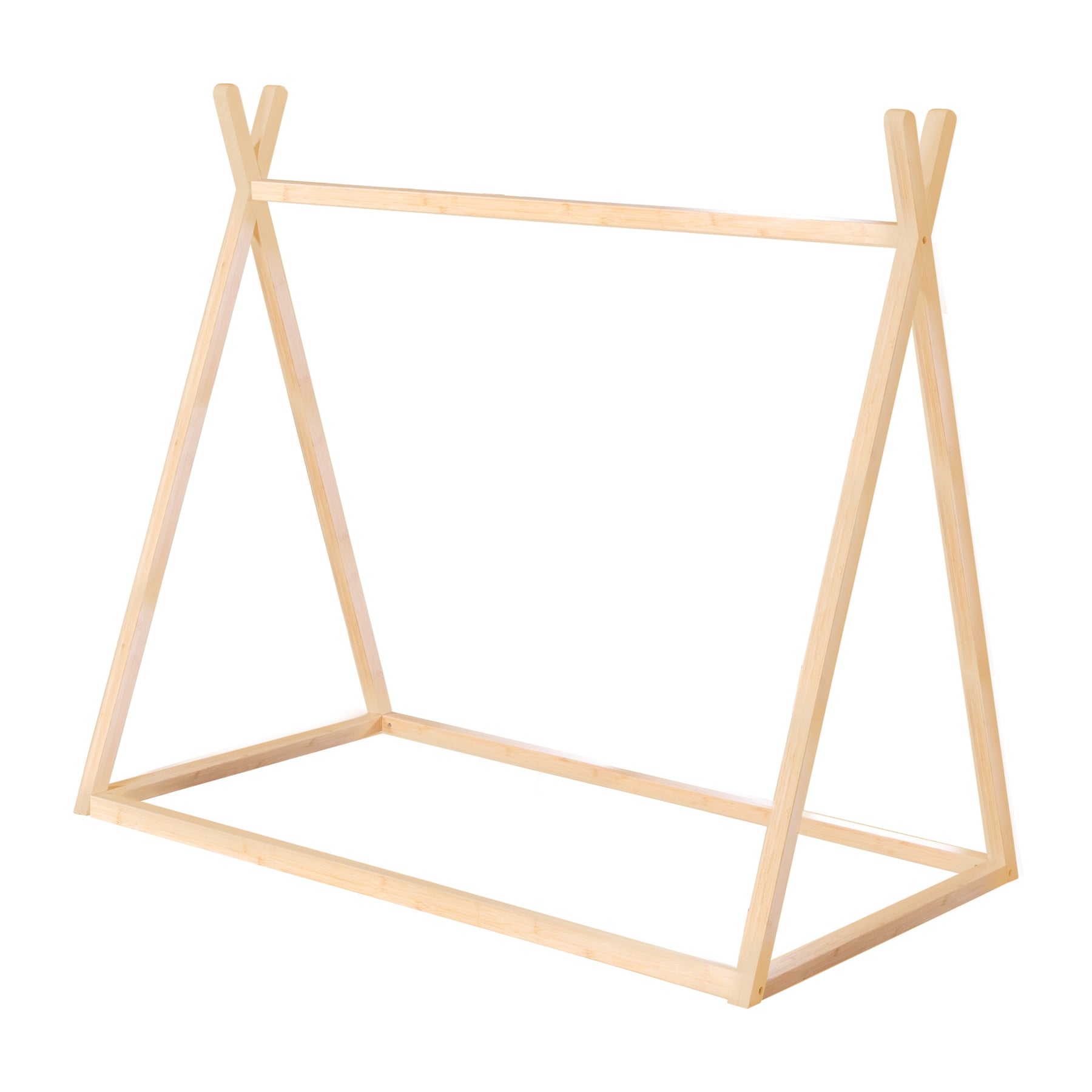 Lit Tipi Montessori 70x140 Cm Bois Massif FSC - Tente Indien Cabane Pour Enfant Dès 12 Mois - Laqué Blanc