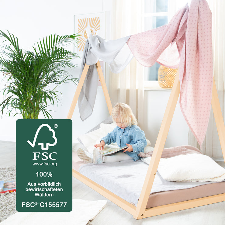 Tipilounge 70 x 140 cm - letto montessori realizzato in legno di bambù - certificato FSC