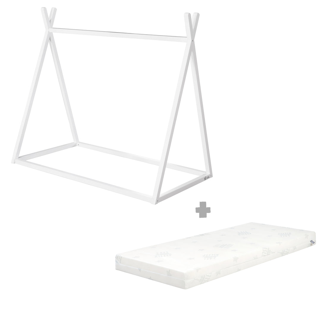 Tipilounge 70 x 140 cm - Lettino Montessori in legno laccato bianco - Certificato FSC
