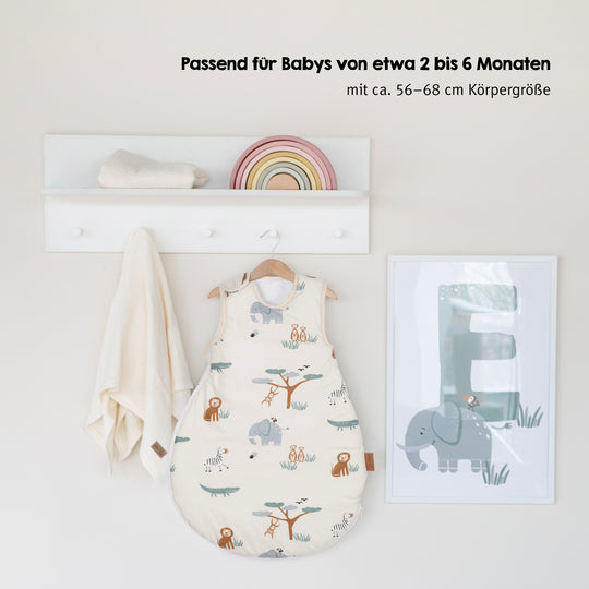 Gigoteuse bébé 'Savanna Friends' en coton – Motif animaux – Beige