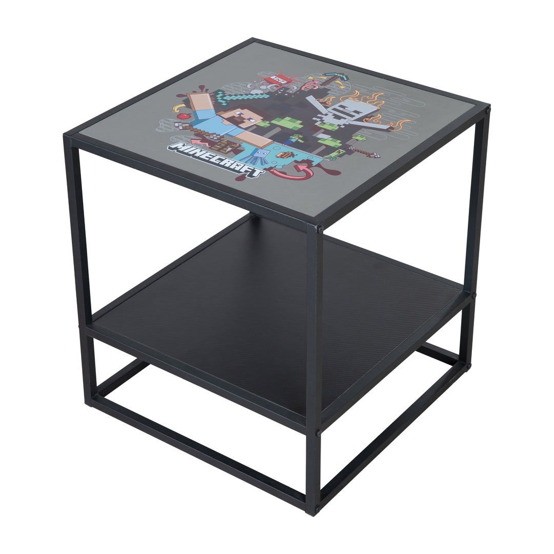 Table d’appoint 'Minecraft' - table de nuit avec 1 étagère - impression motif