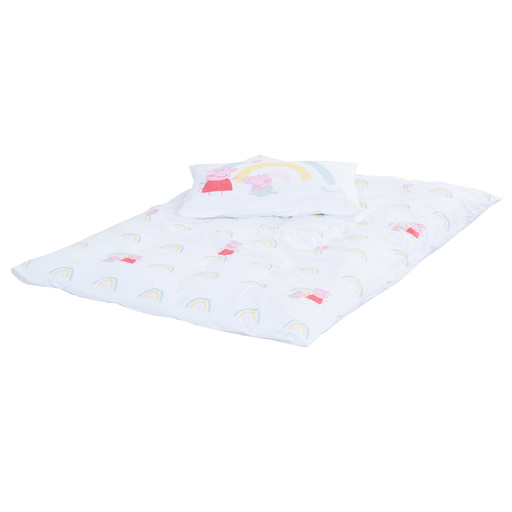 Ropa de cama infantil 100 x 135 cm 'Peppa Pig' - de algodón - Blanco / Rosa