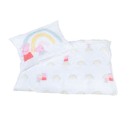 Biancheria da letto per bambini 100 x 135 cm 'Peppa Pig' - in cotone - Bianco / Rosa