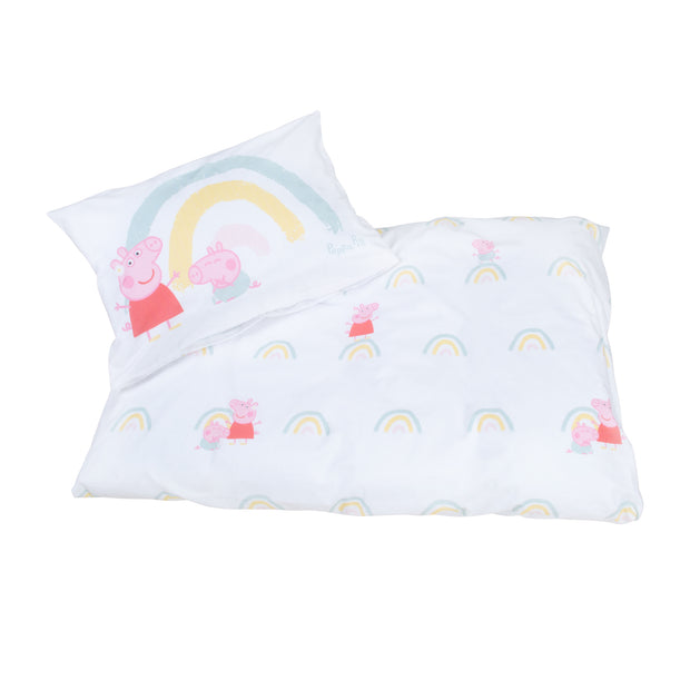 Ropa de cama infantil 100 x 135 cm 'Peppa Pig' - de algodón - Blanco / Rosa