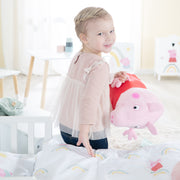 Linge de lit pour enfants 100 x 135 cm 'Peppa Pig' - en coton - Blanc / Rose