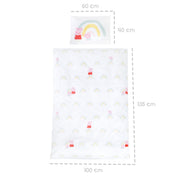 Linge de lit pour enfants 100 x 135 cm 'Peppa Pig' - en coton - Blanc / Rose